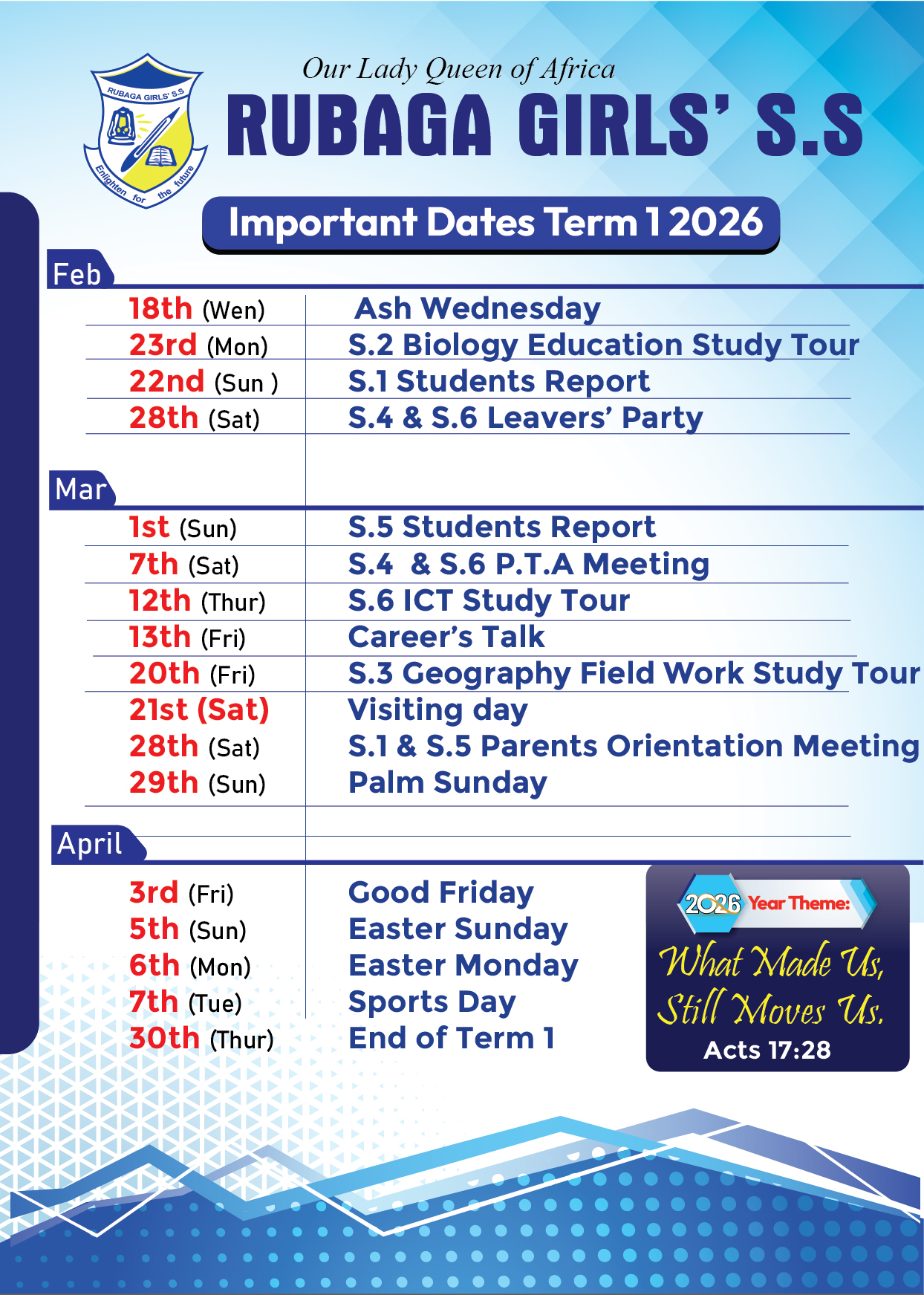 important days 2026 term 1 01